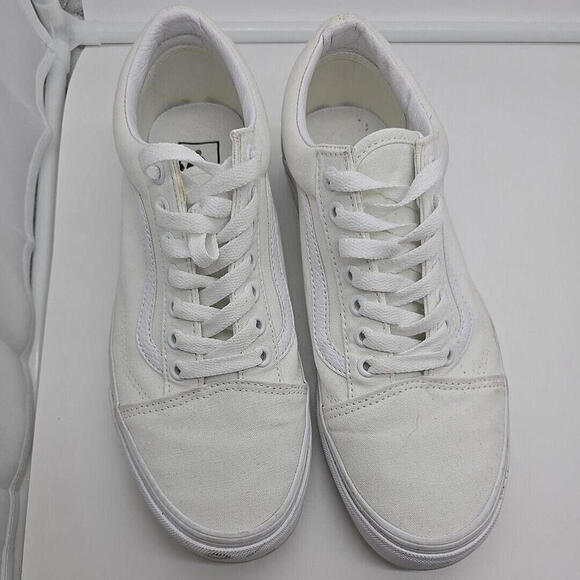 Old Skool Vans Canvas Shoe 8 Men 9.5 Women White - Picture 4 of 10